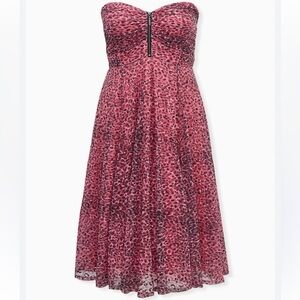 Elegant Pink Strapless Dress